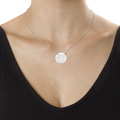 Monogram Disc Necklace in Sterling Silver - Handcrafted & Custom-Made