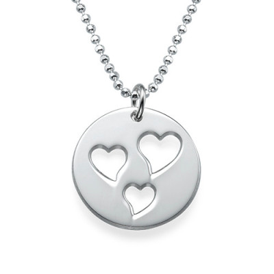 Mother and Daughter Cut Out Heart Necklace Set - Handcrafted & Custom-Made