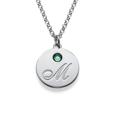 Multiple Initial Pendant Necklace with Birthstones  - Handcrafted & Custom-Made
