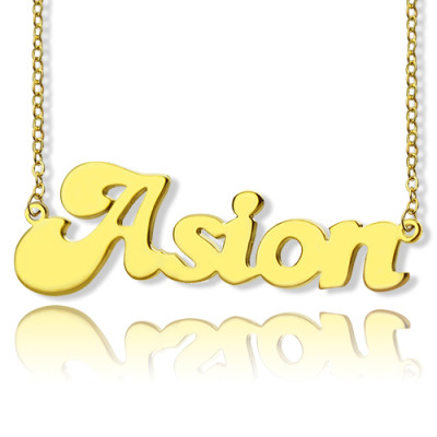 Personalised 18ct Gold Plated BANANA Font Style Name Necklace - Handcrafted & Custom-Made