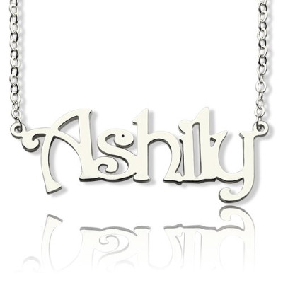 Sterling Silver Harrington Font Name Necklace - Handcrafted & Custom-Made