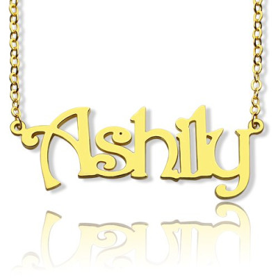18ct Gold Plated Harrington Name Necklace - Handcrafted & Custom-Made