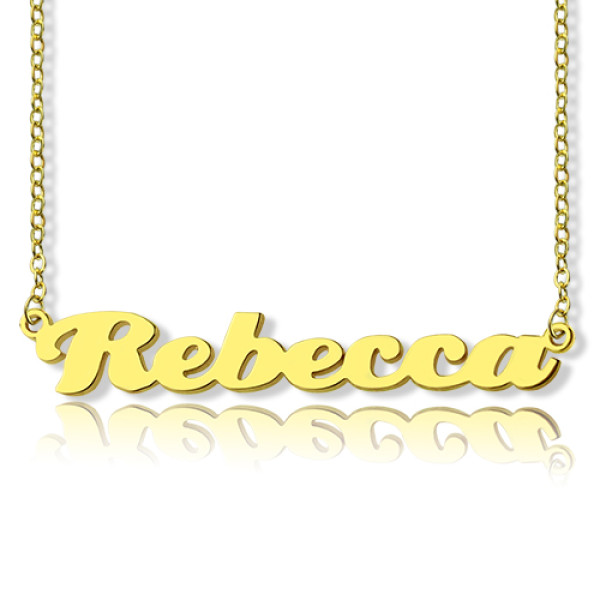 Personalised 18ct Solid Gold Puff Font Name Necklace - Handcrafted & Custom-Made