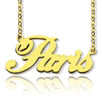 Paris Hilton Style Name Necklace 18ct Solid Gold - Handcrafted & Custom-Made