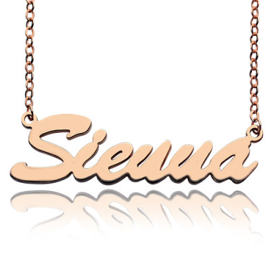 18ct Rose Gold Plated Sienna Style Name Necklace - Handcrafted & Custom-Made