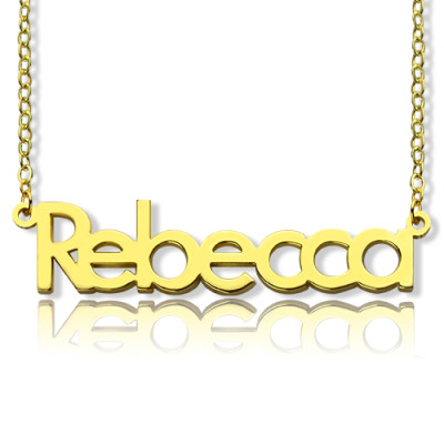 Nameplate Necklace 18ct Gold Plating "Rebecca" - Handcrafted & Custom-Made