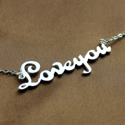 Personalised Sterling Silver Cursive Name Necklace - Handcrafted & Custom-Made