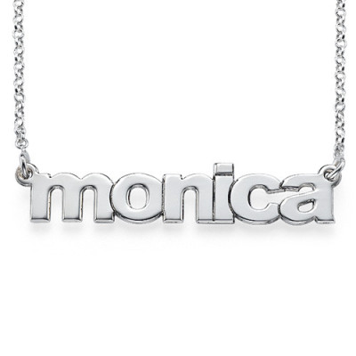 Nameplate Necklace in Lowercase Font - Handcrafted & Custom-Made