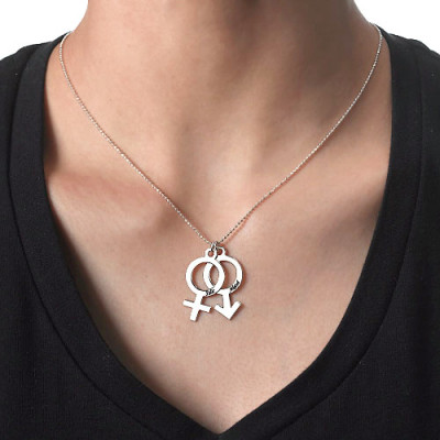 Necklace with Female  Male Symbol - Handcrafted & Custom-Made