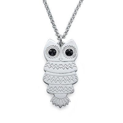 Owl Necklace with Back Engraving - Handcrafted & Custom-Made