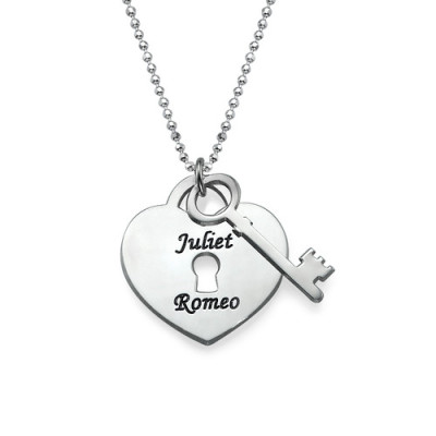 Personalised Heart Lock with Key Pendant - Handcrafted & Custom-Made