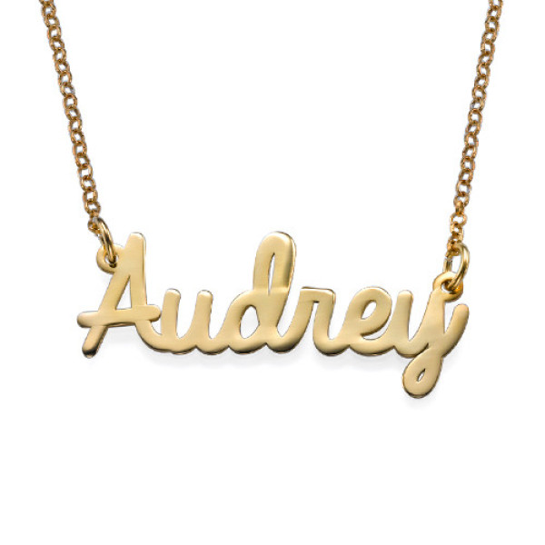 18k Gold Platied Cursive Name Necklace - Handcrafted & Custom-Made