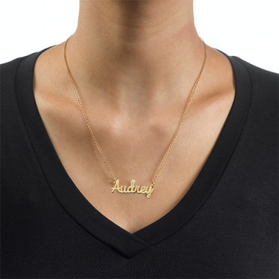 18k Gold Platied Cursive Name Necklace - Handcrafted & Custom-Made