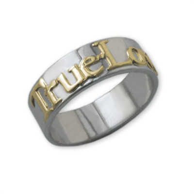 Personalised Promise Ring in 18ct Gold and Silver - Handcrafted & Custom-Made