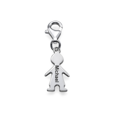 Personalised Silver Boy Pendant on Lobster Clasp - Handcrafted & Custom-Made