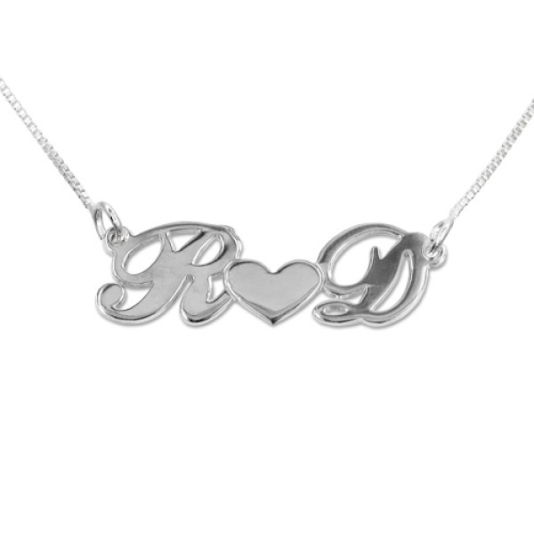Personalised Silver Couples Heart Necklace - Handcrafted & Custom-Made