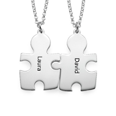 Personalised Silver Puzzle Necklace - Handcrafted & Custom-Made