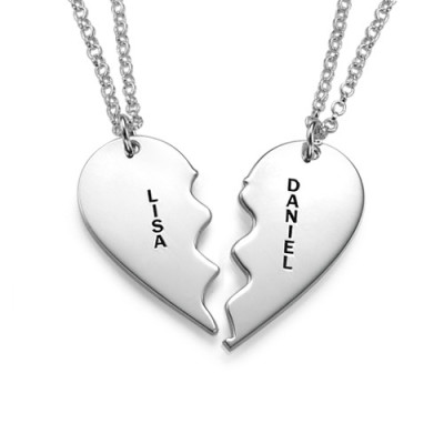 Personalised Silver Breakable Heart Necklaces - Handcrafted & Custom-Made