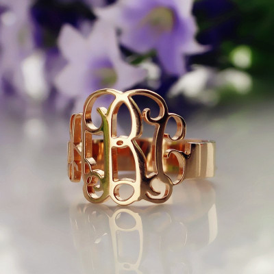 Personalised Rose Gold Monogram Ring - Handcrafted & Custom-Made