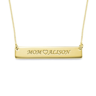 18ct Gold Plated Personalised Nameplate Necklace - Handcrafted & Custom-Made