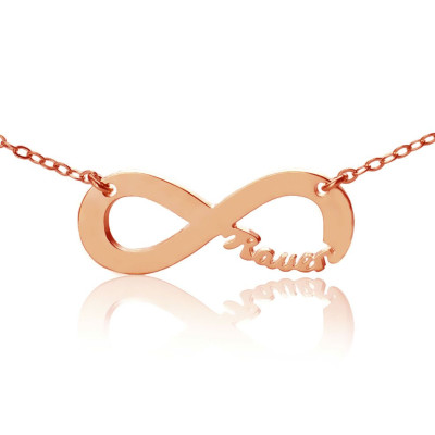Rose Gold Plated Infinity Necklace Cut Out Name - Handcrafted & Custom-Made