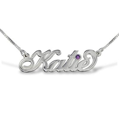 Silver "Carrie" Style Swarovski Name Necklace - Handcrafted & Custom-Made