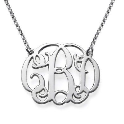 Silver Celebrity Style Monogram Necklace - Handcrafted & Custom-Made