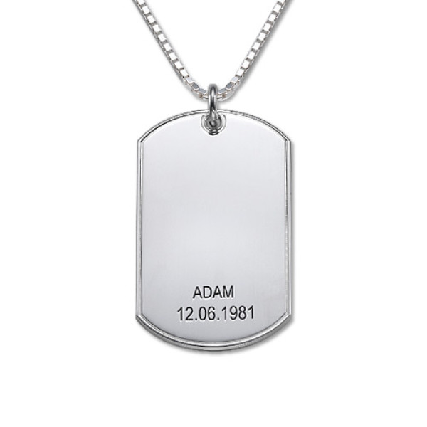 Father's Day Gifts - Silver Dog Tag Necklace - Handcrafted & Custom-Made