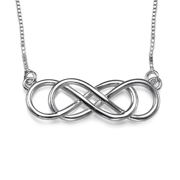 Silver Double Infinity Necklace - Handcrafted & Custom-Made