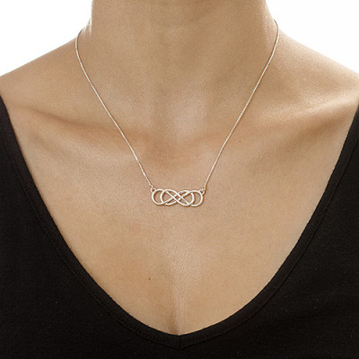Silver Double Infinity Necklace - Handcrafted & Custom-Made