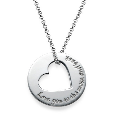 Silver Engraved Necklace with Heart Cut Out - Handcrafted & Custom-Made