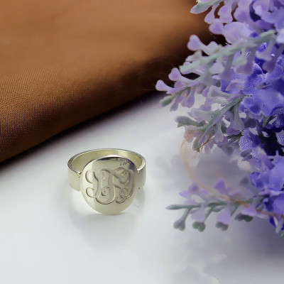 Make Your Own Monogram Itnitial Ring Sterling Silver - Handcrafted & Custom-Made