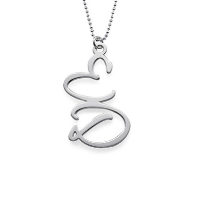 Two Initial Necklace in Sterling Silver - Handcrafted & Custom-Made