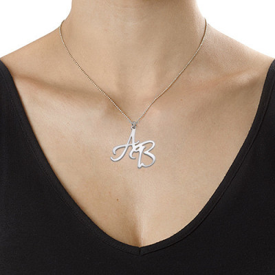 Two Initial Necklace in Sterling Silver - Handcrafted & Custom-Made