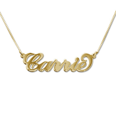 Small 18ct Gold-Plated Silver Carrie Name Necklace - Handcrafted & Custom-Made