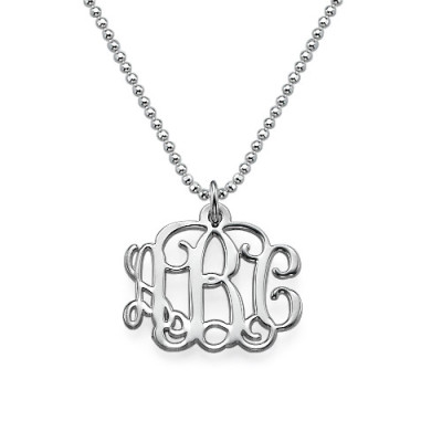 Small Silver Monogram Necklace - Smaller Version - Handcrafted & Custom-Made