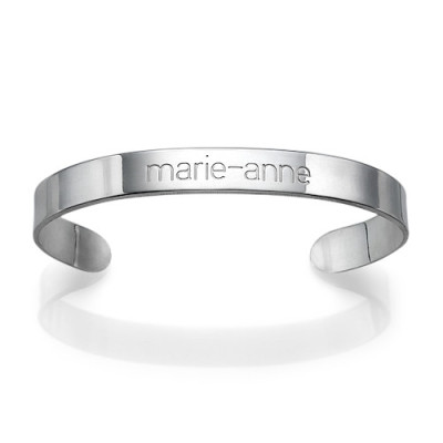 Engraved Cuff Bracelet in Silver - Handcrafted & Custom-Made