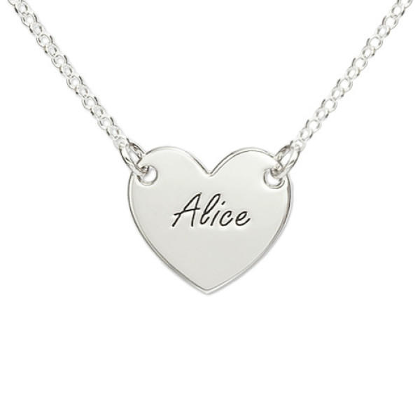 Sterling Silver Engraved Heart Necklace - Handcrafted & Custom-Made
