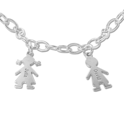 Sterling Silver Engraved Mothers Day Bracelet/Anklet - Handcrafted & Custom-Made