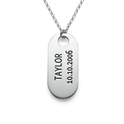 Sterling Silver ID Tag Necklace - Handcrafted & Custom-Made
