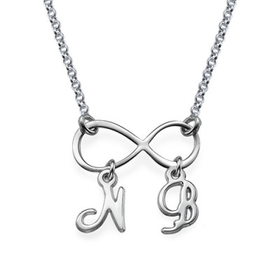 Sterling Silver Infinity Necklace with Initials - Handcrafted & Custom-Made