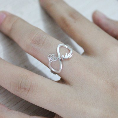 Personalised Infinity Nameplate Ring Sterling Silver - Handcrafted & Custom-Made
