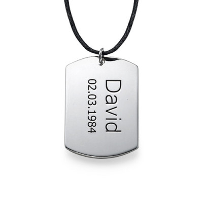 Sterling Silver Men's "Dog Tag" Necklace - Handcrafted & Custom-Made