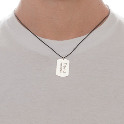 Sterling Silver Men's "Dog Tag" Necklace - Handcrafted & Custom-Made