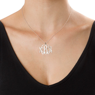 Sterling Silver Monogram Necklace with Swarovski - Handcrafted & Custom-Made