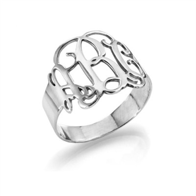 Sterling Silver Monogram Ring - Handcrafted & Custom-Made
