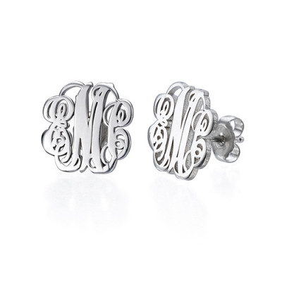 Sterling Silver Monogram Stud Earrings - Handcrafted & Custom-Made