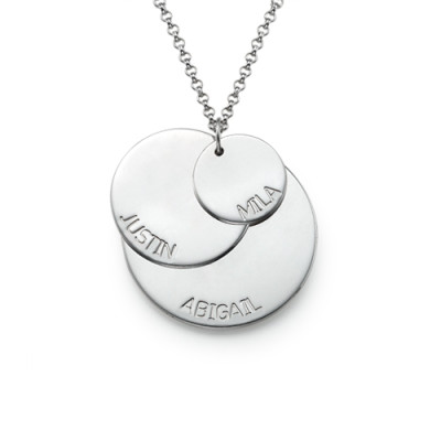 Sterling Silver Mummy Necklace with Kid's Names - Handcrafted & Custom-Made