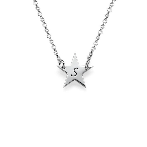 Sterling Silver Star Initial Necklace - Handcrafted & Custom-Made