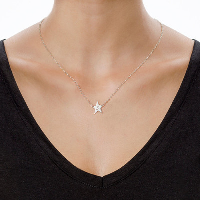 Sterling Silver Star Initial Necklace - Handcrafted & Custom-Made
